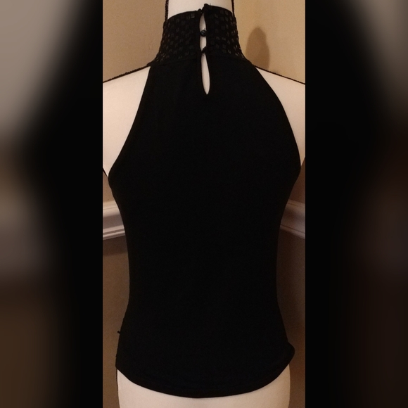 WHBM White House Black Market Black Sequin Top XS - Picture 3 of 5